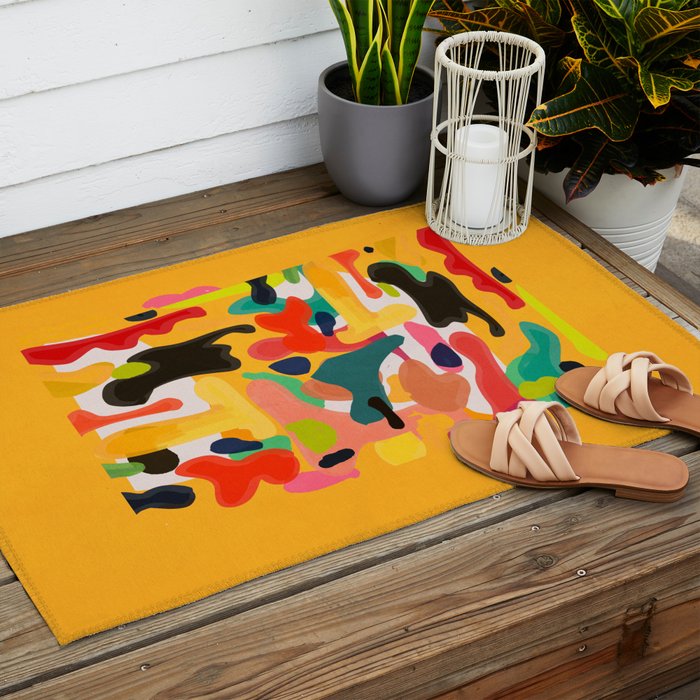 Modern Abstract Shapes 15 Outdoor Rug Gallery Image 2