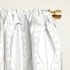Wavy lines and tiny blooms - natural soft beige mushroom tones pattern Window Curtain Gallery Image 2