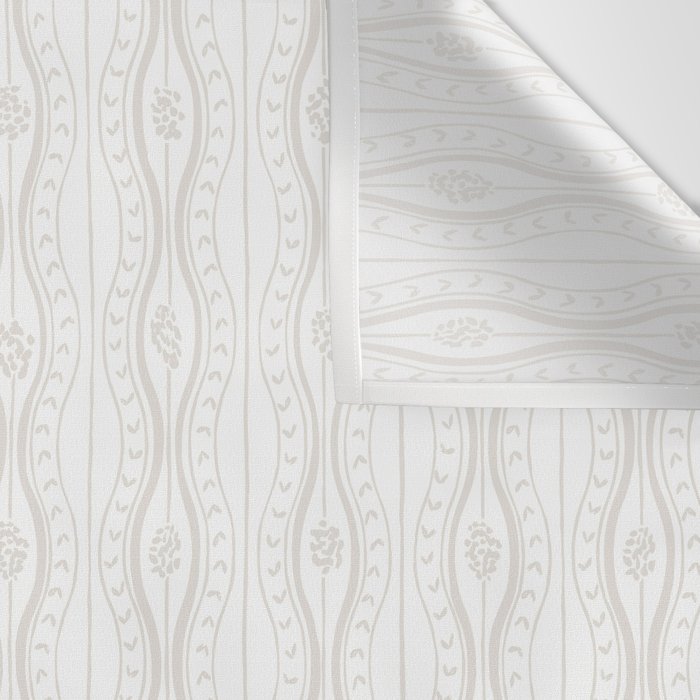 Wavy lines and tiny blooms - natural soft beige mushroom tones pattern Wall Tapestry Gallery Image 3