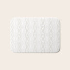 Wavy lines and tiny blooms - natural soft beige mushroom tones pattern Bath Mat Gallery Image 1