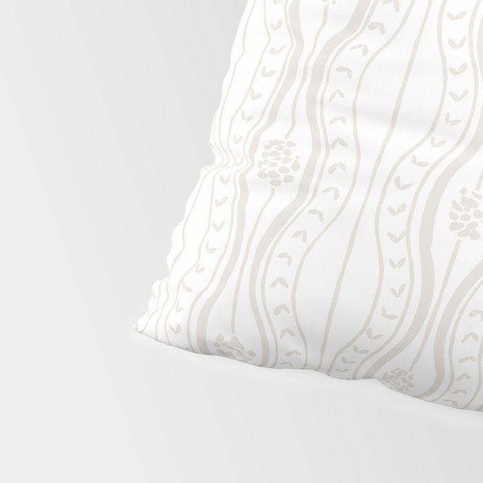 Wavy lines and tiny blooms - natural soft beige mushroom tones pattern Pillow Sham Gallery Image 4