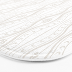 Wavy lines and tiny blooms - natural soft beige mushroom tones pattern Bath Mat Gallery Image 3