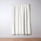 Wavy lines and tiny blooms - natural soft beige mushroom tones pattern Window Curtain Gallery Image 3