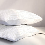 Wavy lines and tiny blooms - natural soft beige mushroom tones pattern Pillow Sham Gallery Image 3