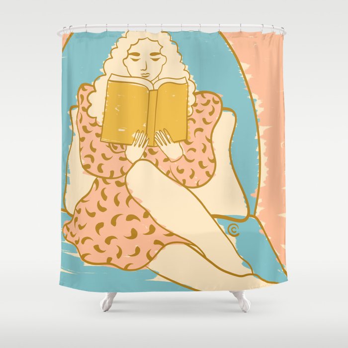 Portrait of a Woman Reading - Quiet Time 3 Shower Curtain Gallery Image 1