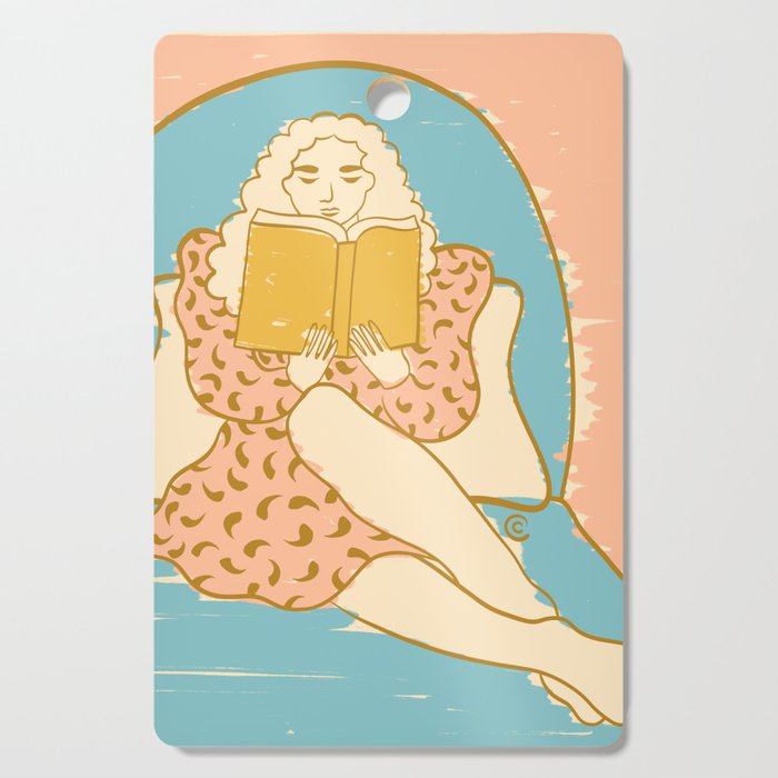 Portrait of a Woman Reading - Quiet Time 3 Cutting Board Gallery Image 1
