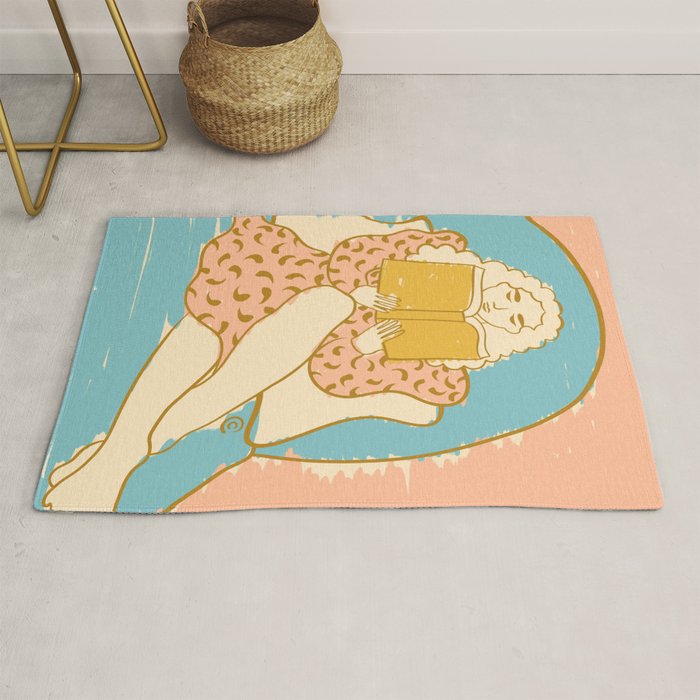 Portrait of a Woman Reading - Quiet Time 3 Rug Gallery Image 1