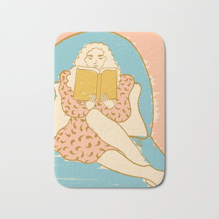 Portrait of a Woman Reading - Quiet Time 3 Bath Mat Gallery Image 1