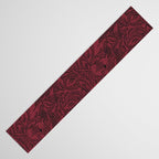 William Morris Poppy Dark Wine Claret Red Pattern Table Runner Gallery Image 3