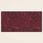 William Morris Poppy Dark Wine Claret Red Pattern Desk Mat Gallery Image 3