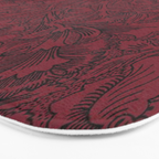 William Morris Poppy Dark Wine Claret Red Pattern Bath Mat Gallery Image 3