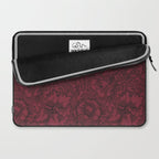 William Morris Poppy Dark Wine Claret Red Pattern Laptop Sleeve Gallery Image 2