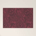 William Morris Poppy Dark Wine Claret Red Pattern Welcome Mat Gallery Image 1