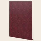 William Morris Poppy Dark Wine Claret Red Pattern Wallpaper Gallery Image 2