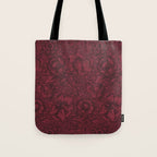 William Morris Poppy Dark Wine Claret Red Pattern Tote Bag Gallery Image 1