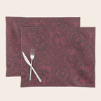 William Morris Poppy Dark Wine Claret Red Pattern Placemat Gallery Image 1