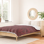 William Morris Poppy Dark Wine Claret Red Pattern Duvet Cover Gallery Image 2