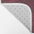 William Morris Poppy Dark Wine Claret Red Pattern Bath Mat Gallery Image 2