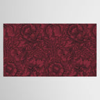 William Morris Poppy Dark Wine Claret Red Pattern Tablecloth Gallery Image 2