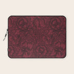 William Morris Poppy Dark Wine Claret Red Pattern Laptop Sleeve Gallery Image 1