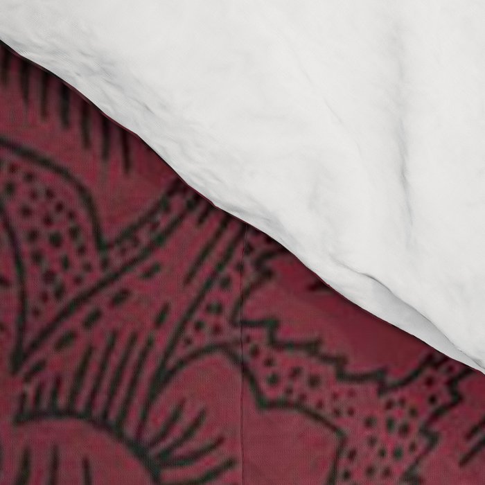 William Morris Poppy Dark Wine Claret Red Pattern Comforter Gallery Image 4