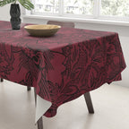 William Morris Poppy Dark Wine Claret Red Pattern Tablecloth Gallery Image 3