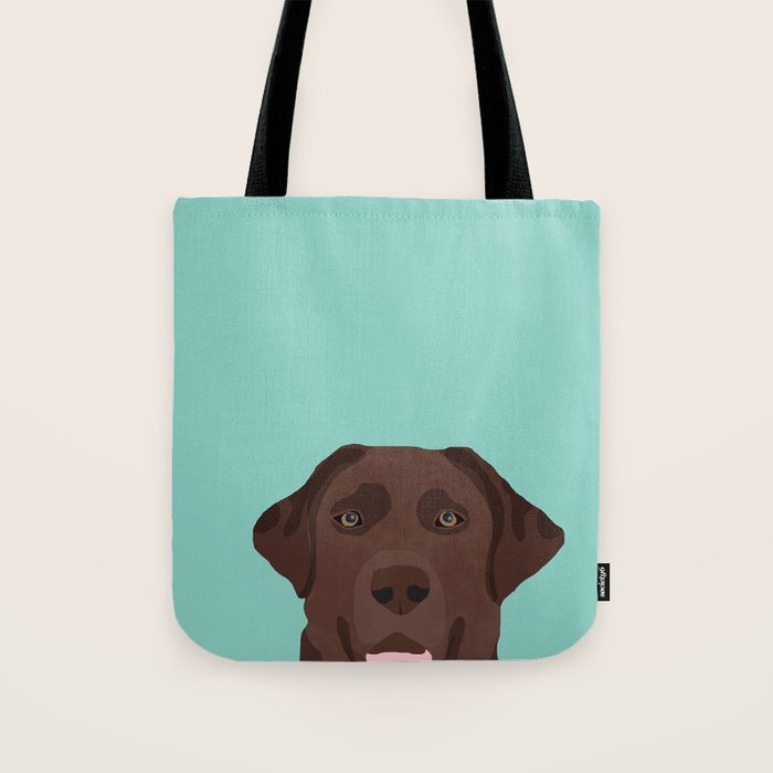 Chocolate Lab dog breed portrait pet art dog lover gifts labrador retriever Tote Bag Gallery Image 1