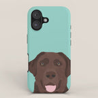 Chocolate Lab dog breed portrait pet art dog lover gifts labrador retriever iPhone Case Gallery Image 1