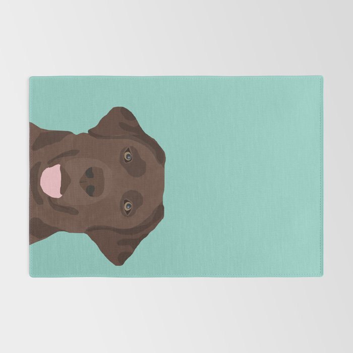 Chocolate Lab dog breed portrait pet art dog lover gifts labrador retriever Rug Gallery Image 2
