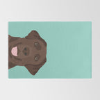 Chocolate Lab dog breed portrait pet art dog lover gifts labrador retriever Rug Gallery Image 2