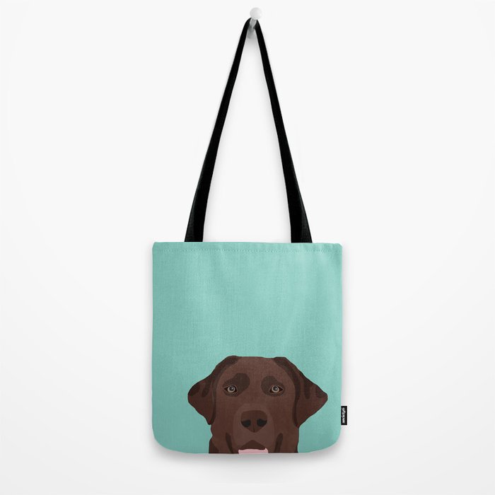 Chocolate Lab dog breed portrait pet art dog lover gifts labrador retriever Tote Bag Gallery Image 2