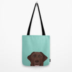 Chocolate Lab dog breed portrait pet art dog lover gifts labrador retriever Tote Bag Gallery Image 2
