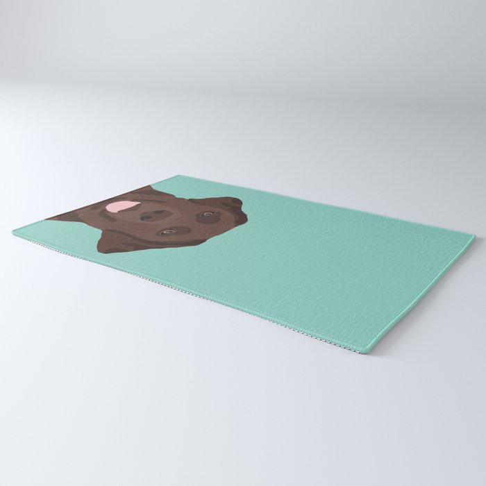 Chocolate Lab dog breed portrait pet art dog lover gifts labrador retriever Rug Gallery Image 3