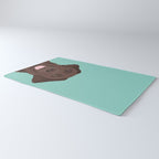 Chocolate Lab dog breed portrait pet art dog lover gifts labrador retriever Rug Gallery Image 3