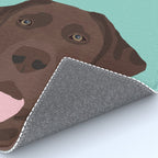 Chocolate Lab dog breed portrait pet art dog lover gifts labrador retriever Rug Gallery Image 4