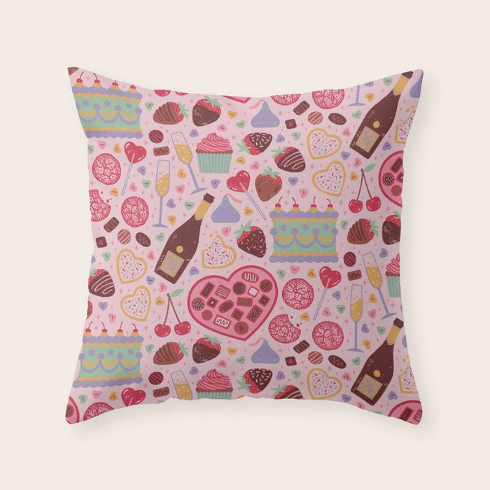 Candy Hearts Throw Pillow Gallery Image 6
