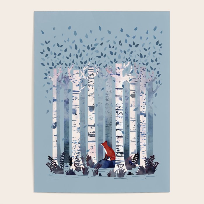 The Birches (in Blue) Poster Gallery Image 4