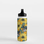 Fairy wren and poppies in yellow Water Bottle Gallery Image 3