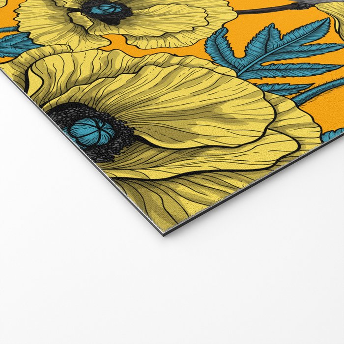 Fairy wren and poppies in yellow Welcome Mat Gallery Image 2