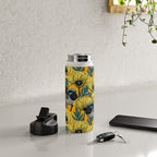 Fairy wren and poppies in yellow Water Bottle Gallery Image 4