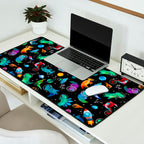 Dinosaur Astronauts In Space Watercolor Pattern Desk Mat Gallery Image 2