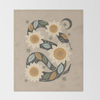 Snake and Sunflowers - Harvest Colors Throw Blanket Gallery Image 2