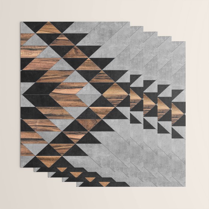 Urban Tribal Pattern No.10 - Aztec - Concrete and Wood Wrapping Paper Gallery Image 3