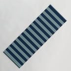 Classic Indigo Blue Cove Stripe Yoga Mat Gallery Image 1