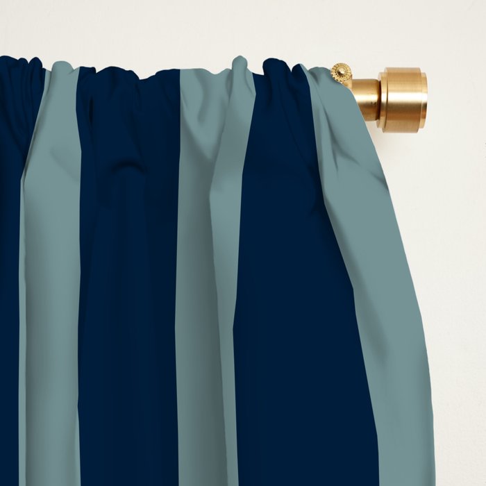 Classic Indigo Blue Cove Stripe Window Curtain Gallery Image 2