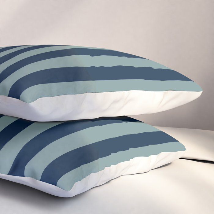 Classic Indigo Blue Cove Stripe Pillow Sham Gallery Image 3