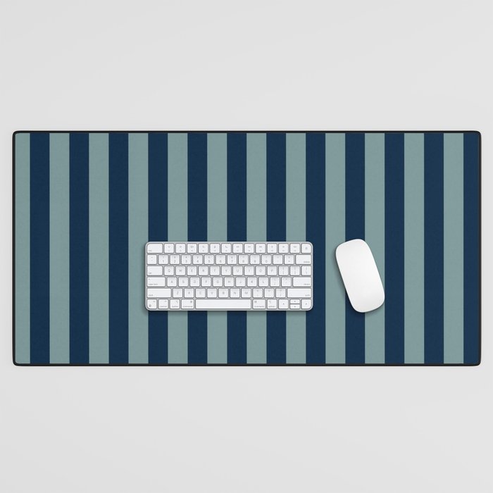 Classic Indigo Blue Cove Stripe Desk Mat Gallery Image 1