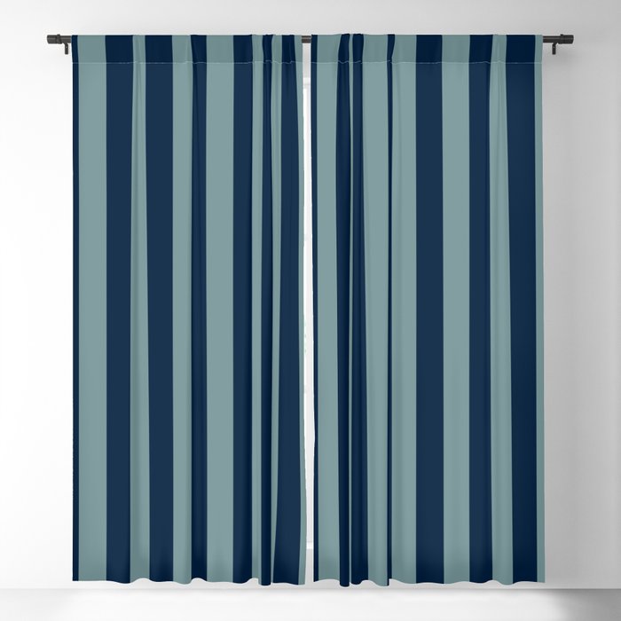 Classic Indigo Blue Cove Stripe Window Curtain Gallery Image 1
