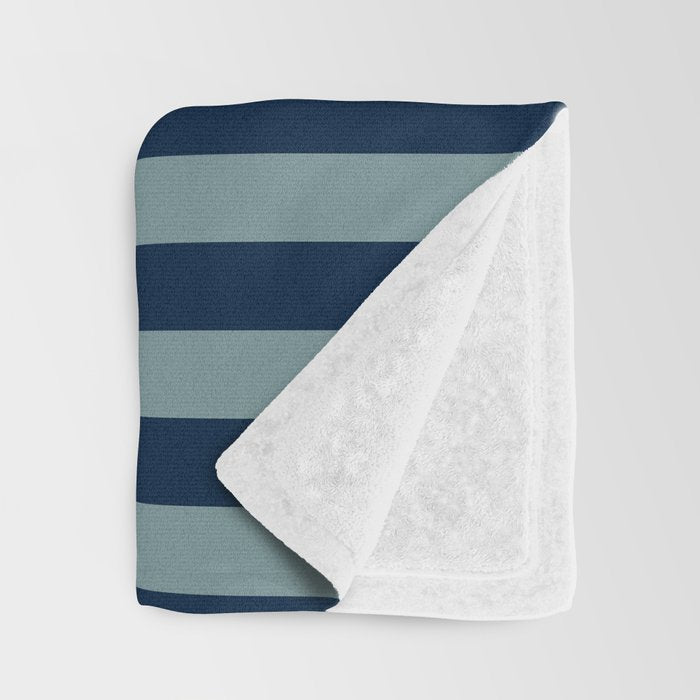 Classic Indigo Blue Cove Stripe Throw Blanket Gallery Image 3