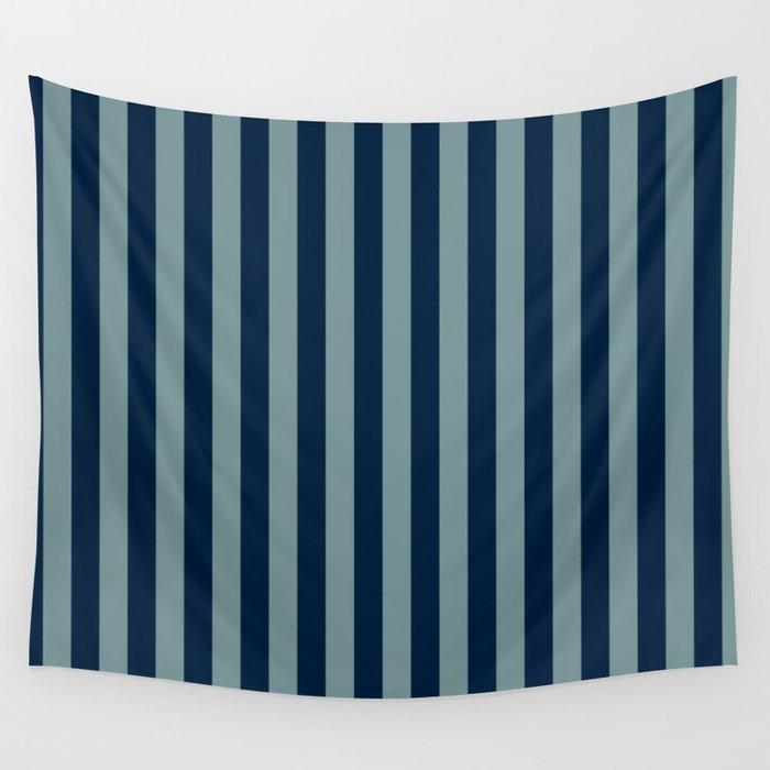 Classic Indigo Blue Cove Stripe Wall Tapestry Gallery Image 1